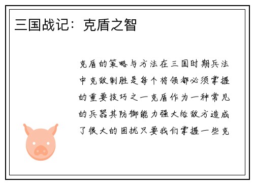 三国战记：克盾之智